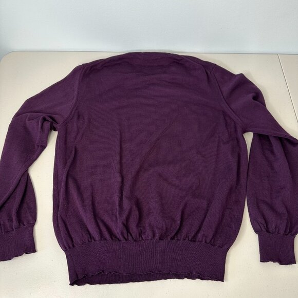 Neiman Marcus Merino Wool Pullover Sweater Mens Size L Purple - Picture 2 of 8